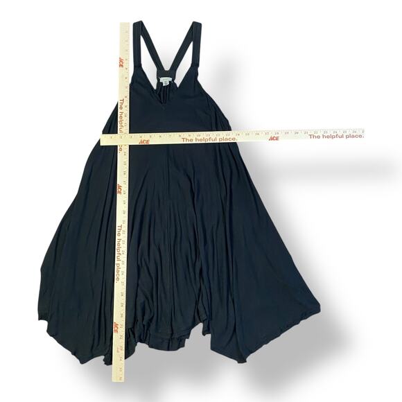 Urban Outfitters Ecoté Black Raw Hem Trapeze Halter Mini Dress Size XS Boho - Picture 3 of 6